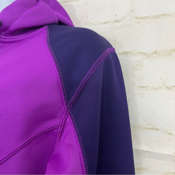 Reebok Purple Color Block Zipper Hooded Fleece Jacket - Picture 7 of 14